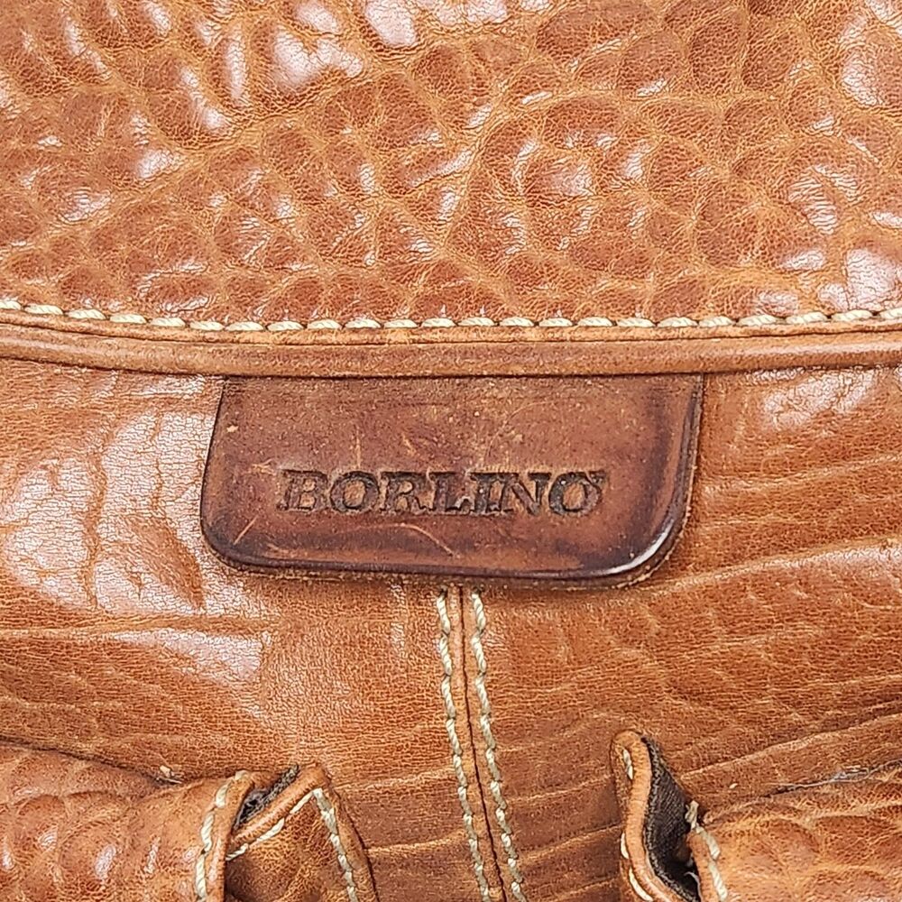 Borlino Milano Buffalo Leather Duffle Bag Weekender w Strap OOAK MTO Italy Terra - Picture 2 of 16